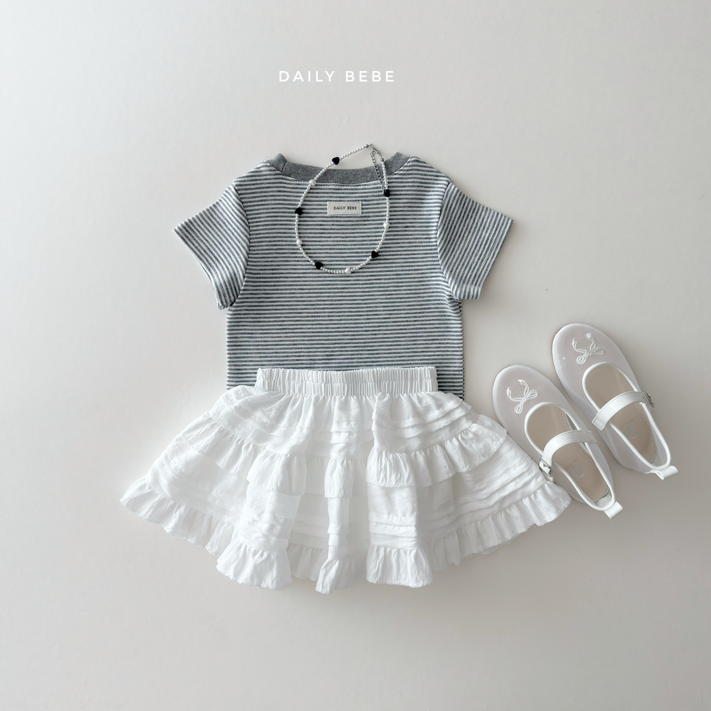 (Pre-order) Daily Bebe Summer - Kids' Cozy Striped Slim-Fit Tee 코지 단가라티 (4 Colors)