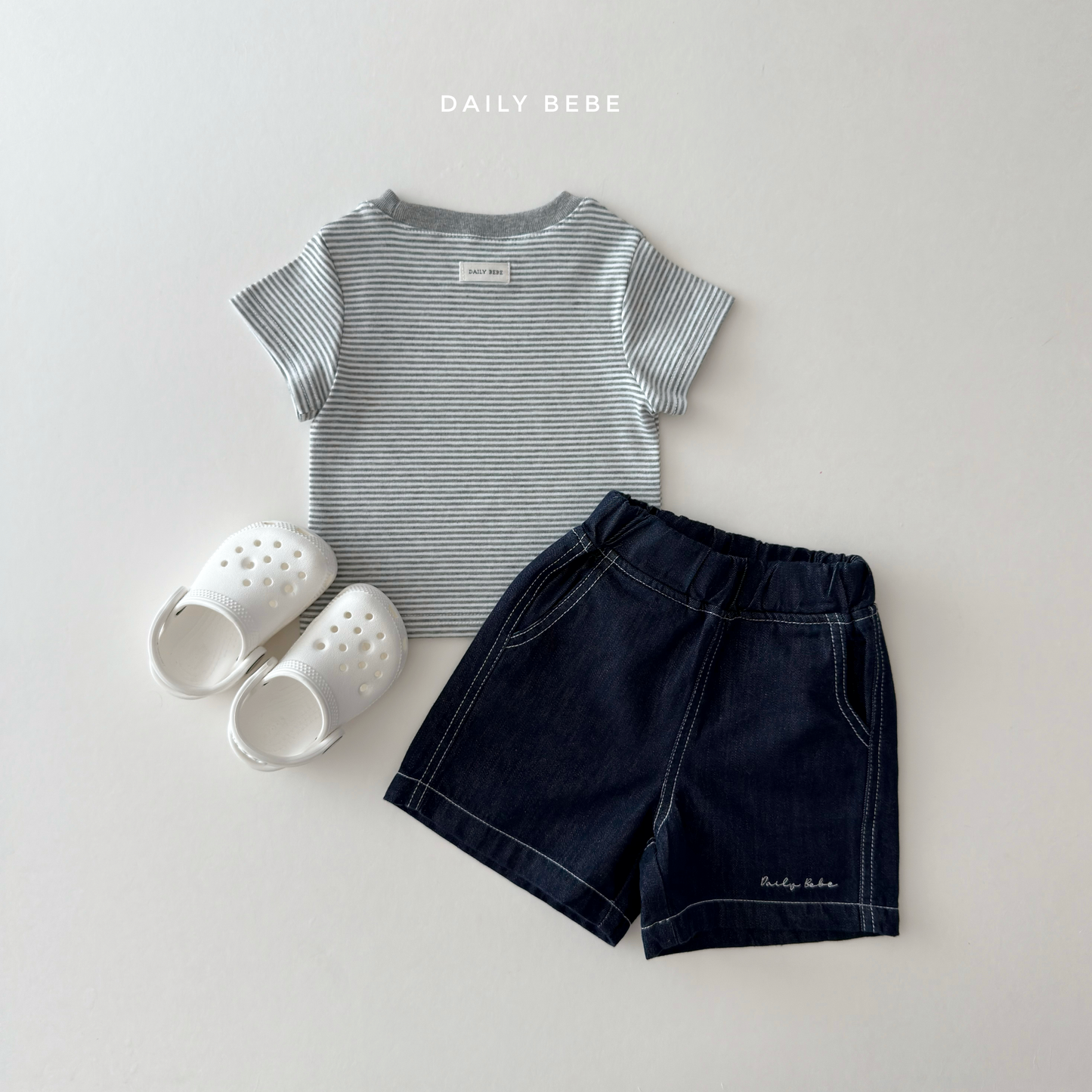 (Pre-order) Daily Bebe Summer - Kids' Cozy Striped Slim-Fit Tee 코지 단가라티 (4 Colors)