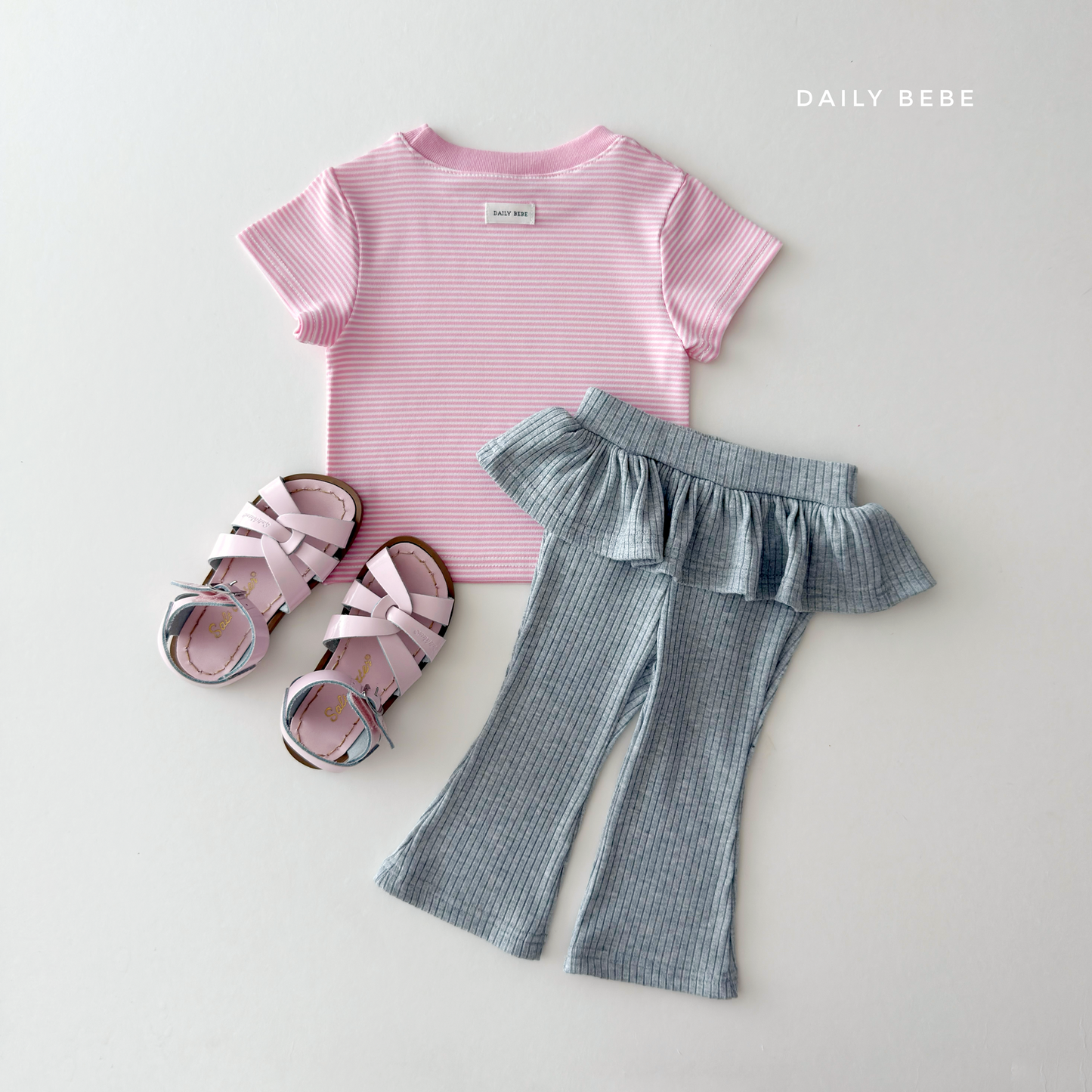 (Pre-order) Daily Bebe Summer - Kids' Cozy Striped Slim-Fit Tee 코지 단가라티 (4 Colors)