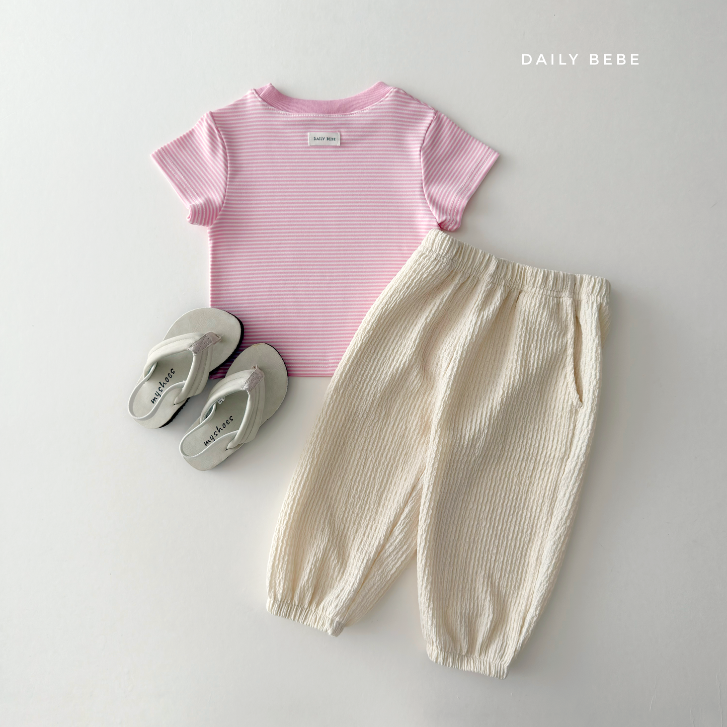 (Pre-order) Daily Bebe Summer - Kids' Cozy Striped Slim-Fit Tee 코지 단가라티 (4 Colors)
