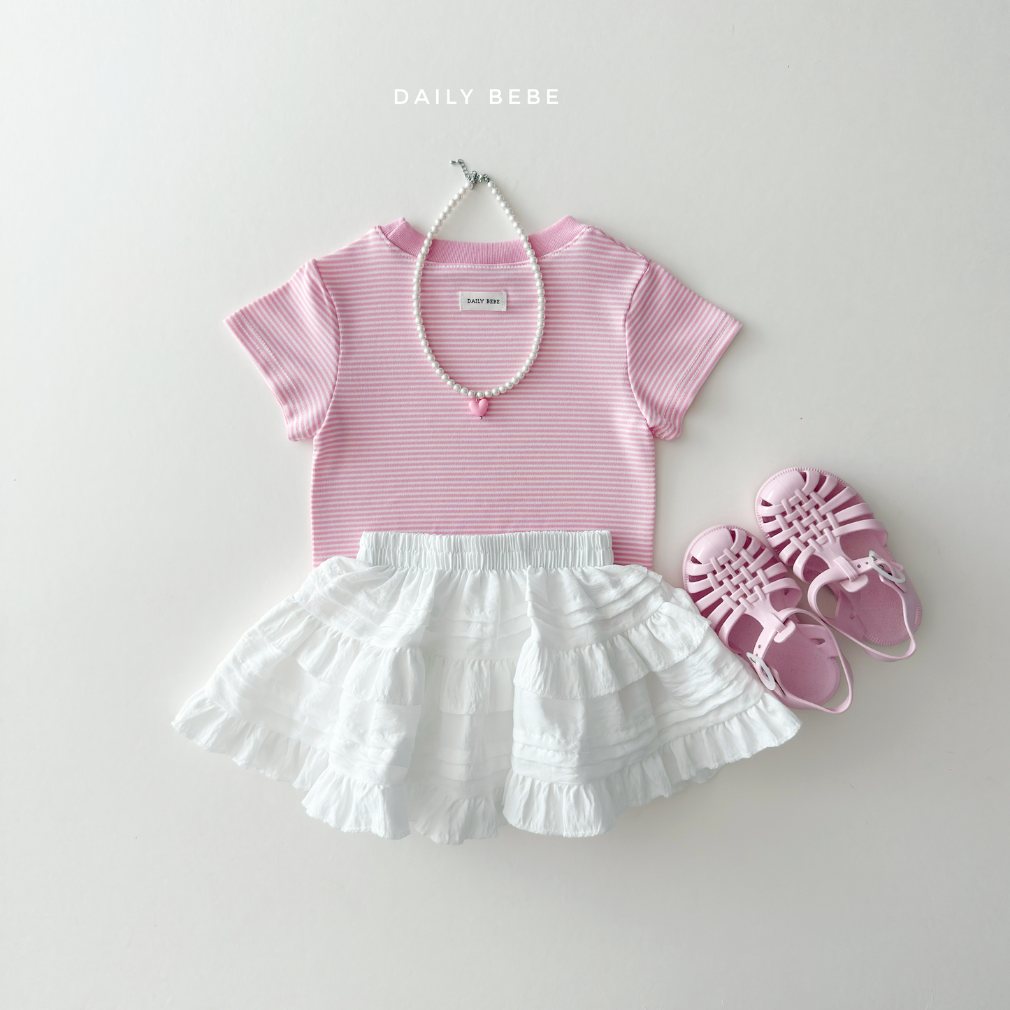 (Pre-order) Daily Bebe Summer - Kids' Cozy Striped Slim-Fit Tee 코지 단가라티 (4 Colors)