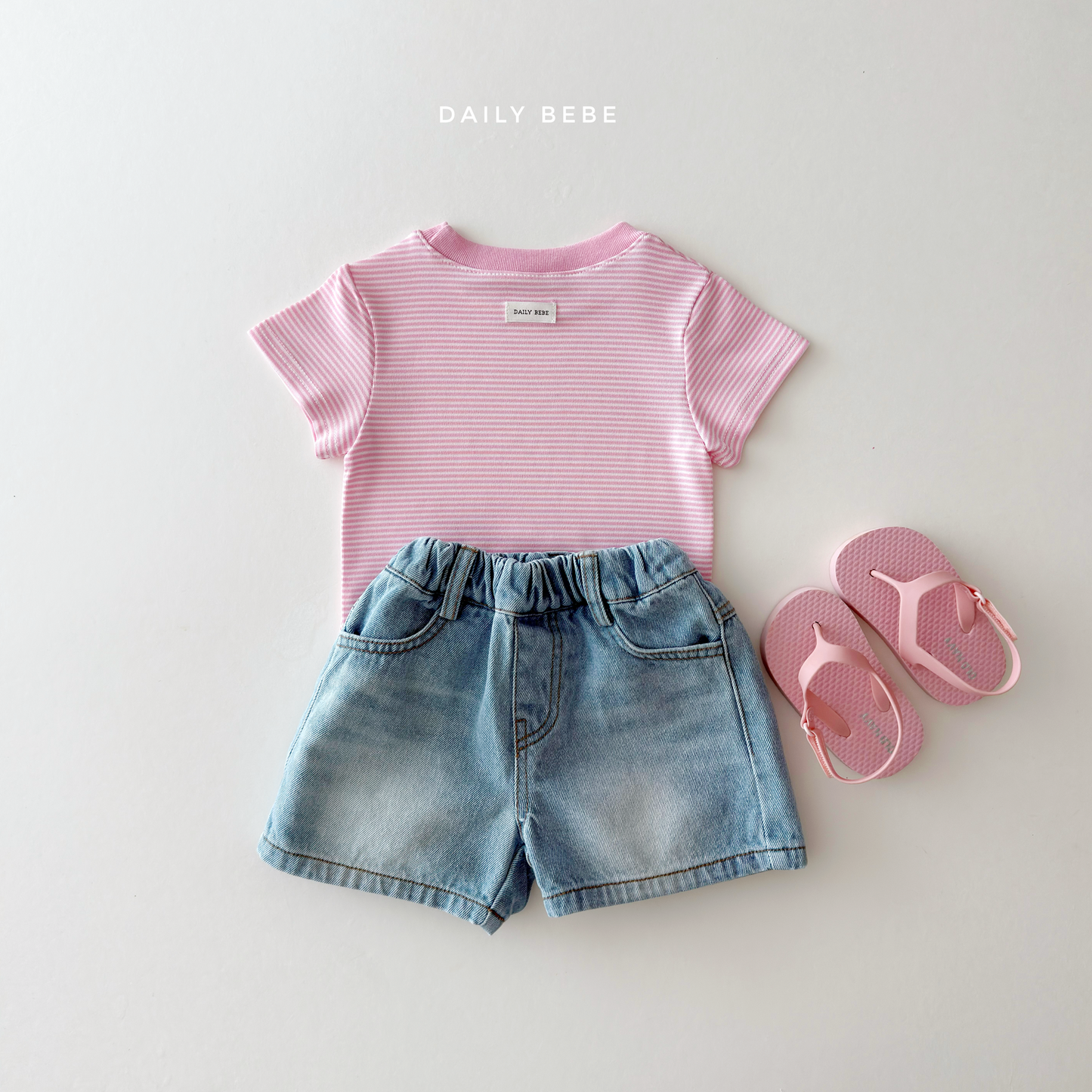 (Pre-order) Daily Bebe Summer - Kids' Cozy Striped Slim-Fit Tee 코지 단가라티 (4 Colors)