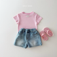(Pre-order) Daily Bebe Summer - Kids' Cozy Striped Slim-Fit Tee 코지 단가라티 (4 Colors)