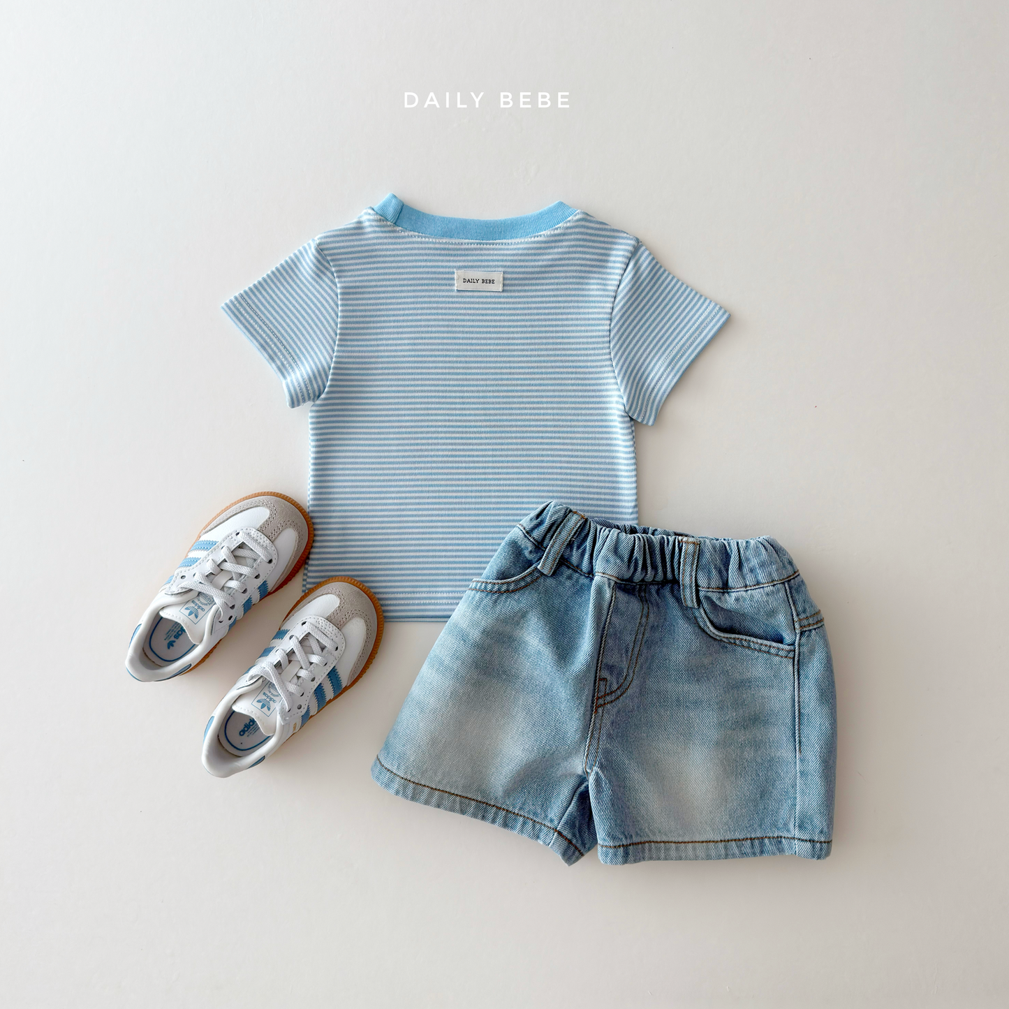 (Pre-order) Daily Bebe Summer - Kids' Cozy Striped Slim-Fit Tee 코지 단가라티 (4 Colors)