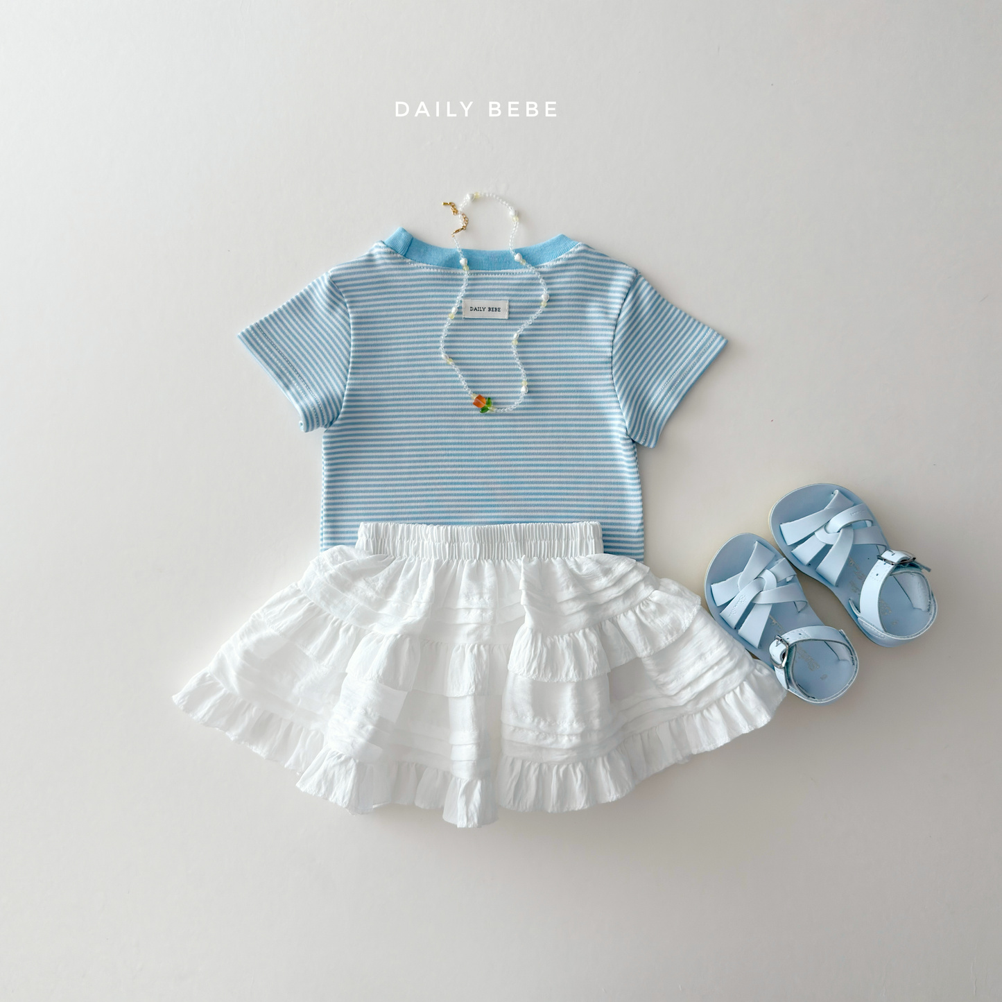 (Pre-order) Daily Bebe Summer - Kids' Cozy Striped Slim-Fit Tee 코지 단가라티 (4 Colors)