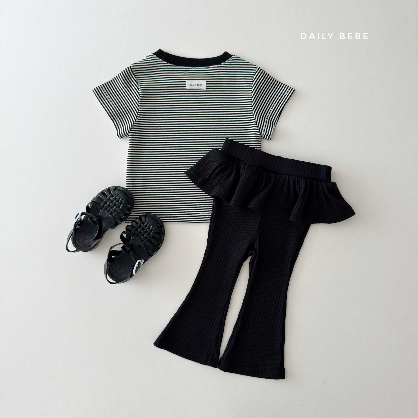 (Pre-order) Daily Bebe Summer - Kids' Cozy Striped Slim-Fit Tee 코지 단가라티 (4 Colors)