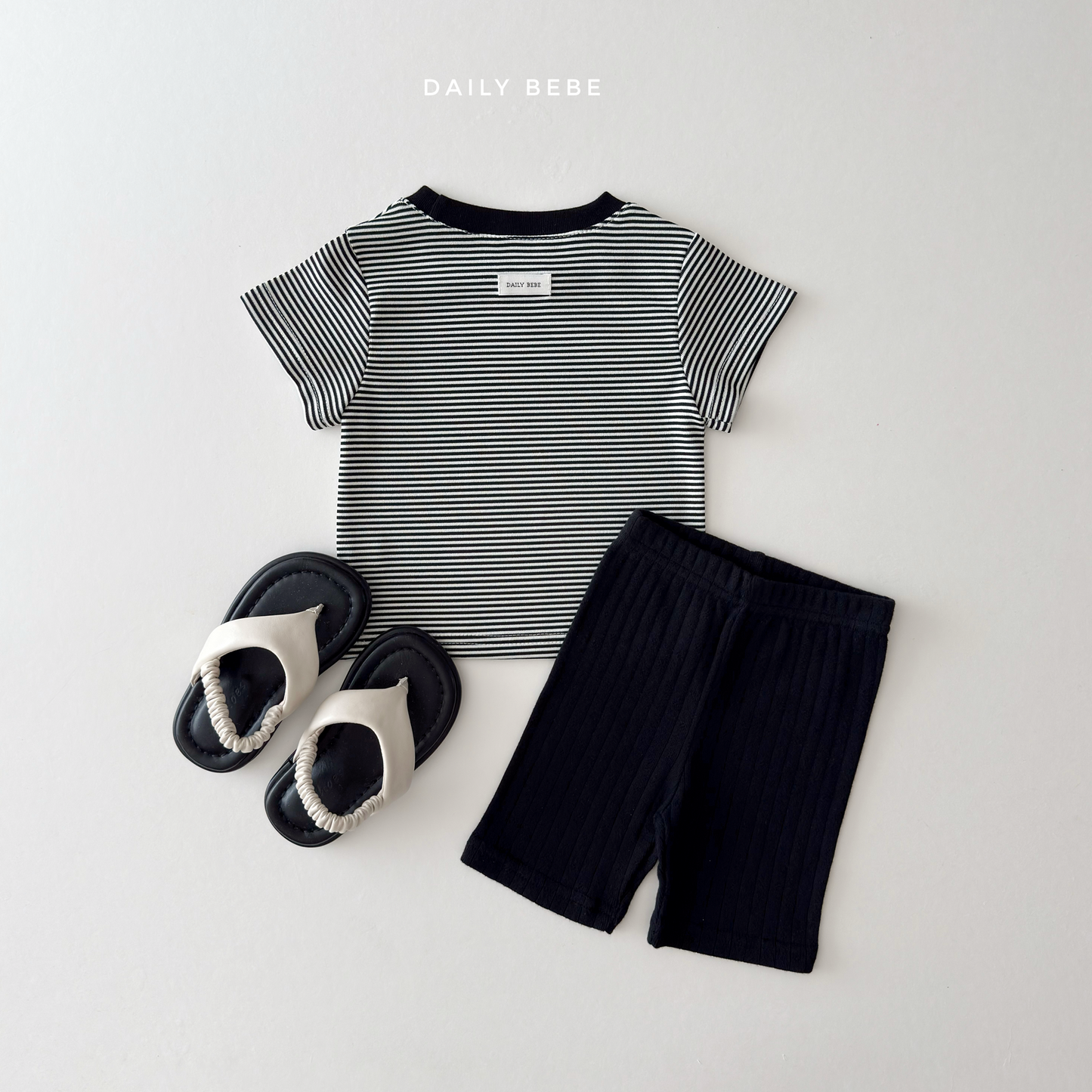(Pre-order) Daily Bebe Summer - Kids' Cozy Striped Slim-Fit Tee 코지 단가라티 (4 Colors)