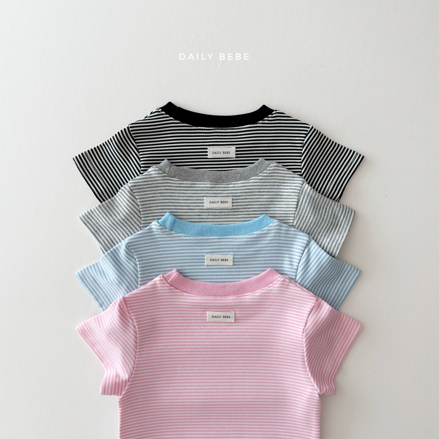 (Pre-order) Daily Bebe Summer - Kids' Cozy Striped Slim-Fit Tee 코지 단가라티 (4 Colors)