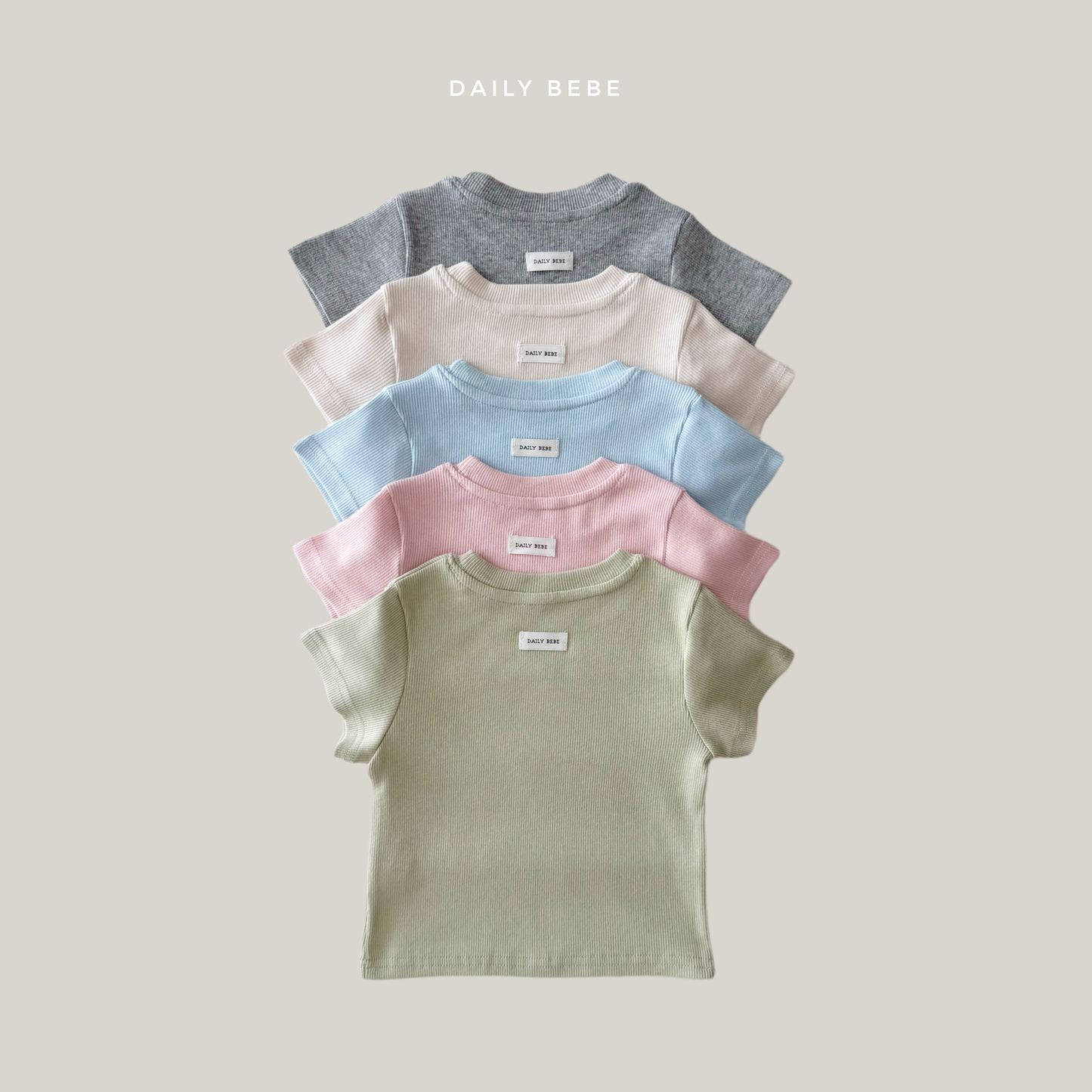 (Pre-order) Daily Bebe Summer - Kids' Daily Slim-Fit T-Shirt 데일리 반팔티 (5 Colors)