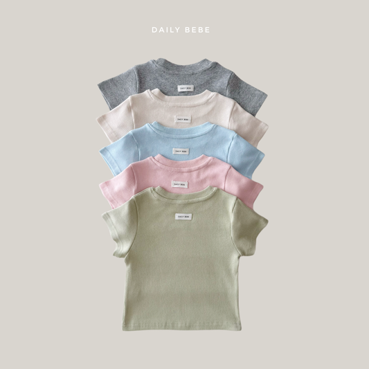 (Pre-order) Daily Bebe Summer - Kids' Daily Slim-Fit T-Shirt 데일리 반팔티 (5 Colors)