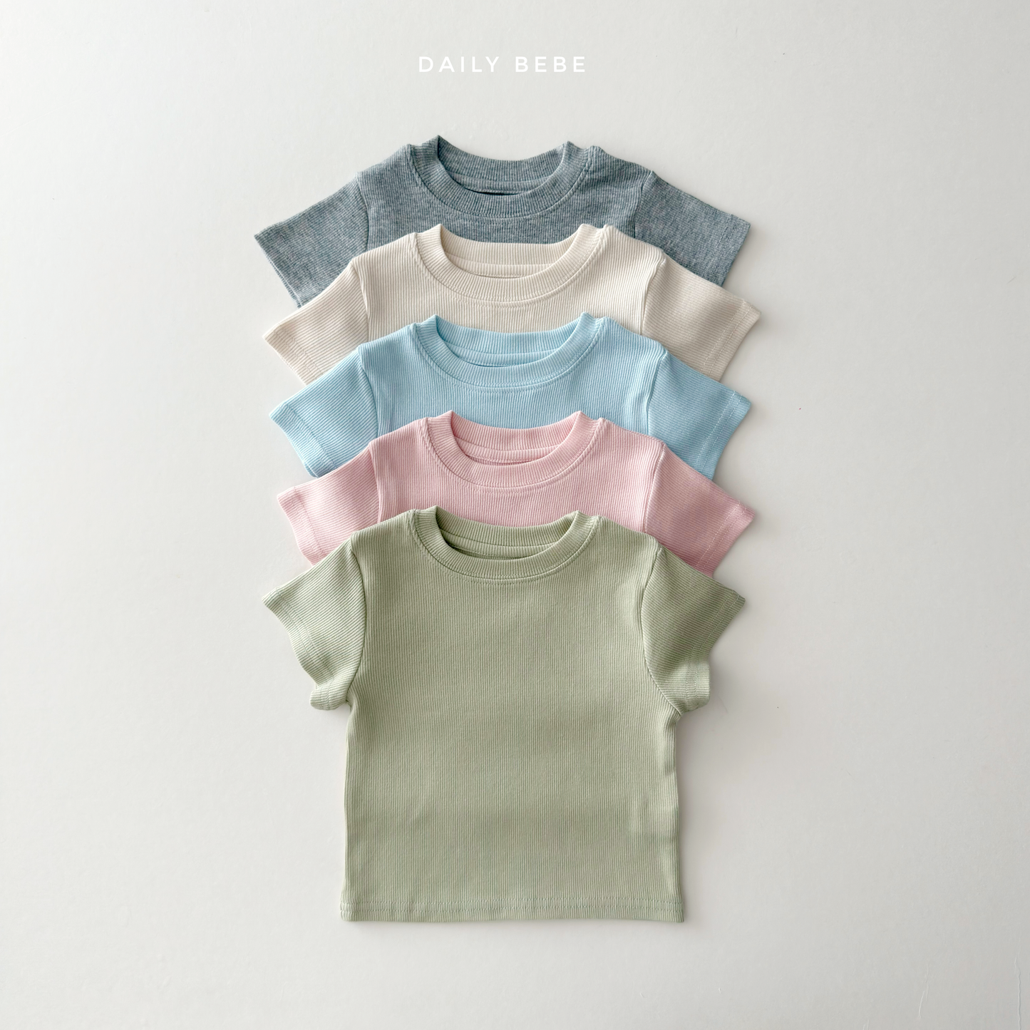 (Pre-order) Daily Bebe Summer - Kids' Daily Slim-Fit T-Shirt 데일리 반팔티 (5 Colors)