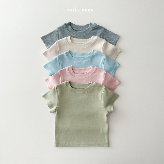 (Pre-order) Daily Bebe Summer - Kids' Daily Slim-Fit T-Shirt 데일리 반팔티 (5 Colors)