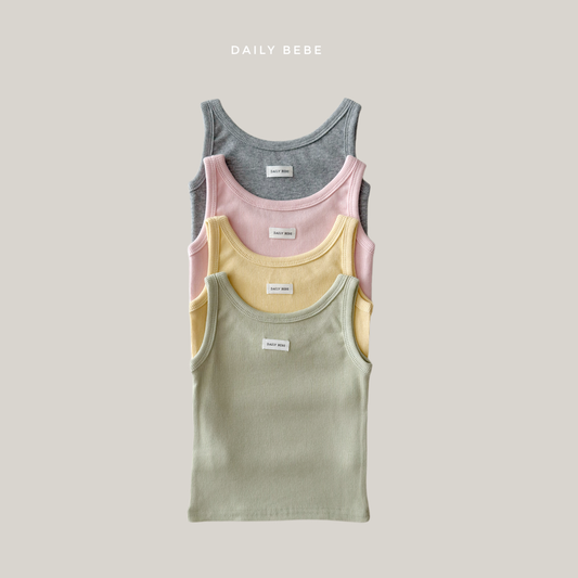 (Pre-order) Daily Bebe Summer - Kids' Soft Ribbed Tank Top 소프트 나시 (4 Colors)