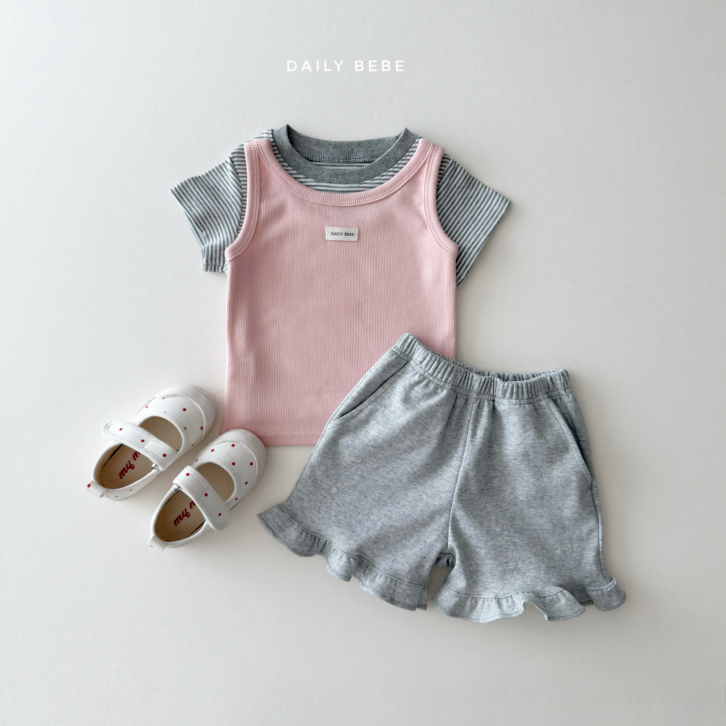 (Pre-order) Daily Bebe Summer - Kids' Cozy Striped Slim-Fit Tee 코지 단가라티 (4 Colors)