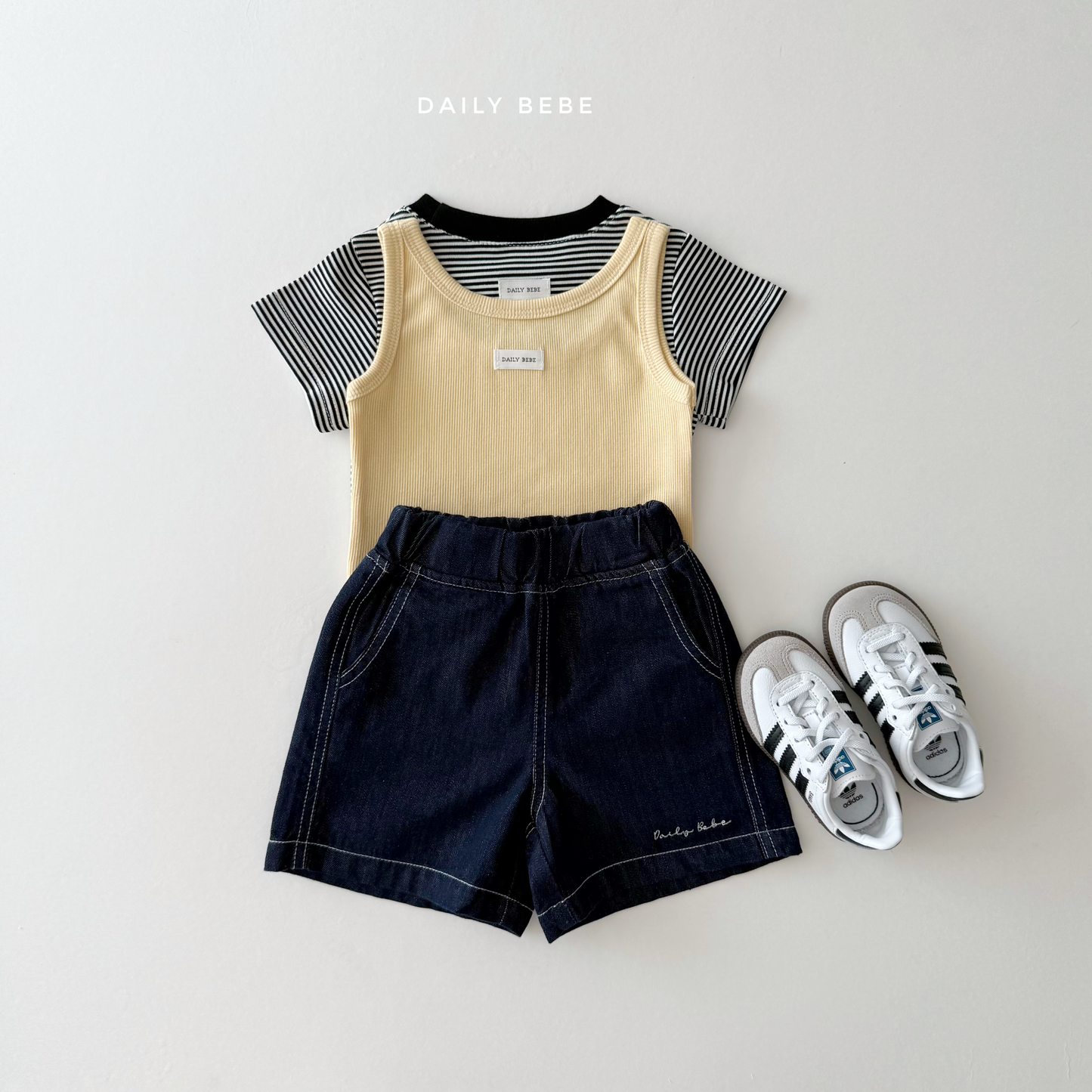 (Pre-order) Daily Bebe Summer - Kids' Cozy Striped Slim-Fit Tee 코지 단가라티 (4 Colors)