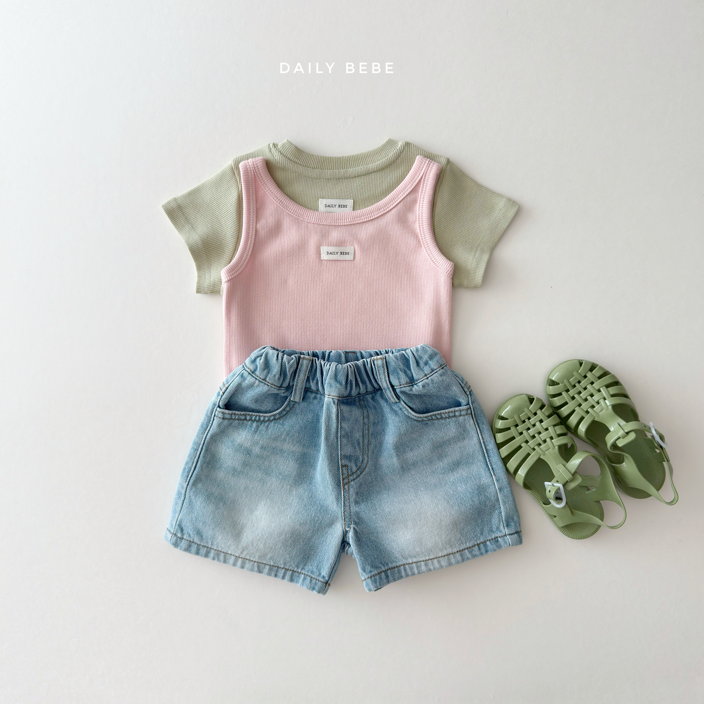 (Pre-order) Daily Bebe Summer - Kids' Soft Ribbed Tank Top 소프트 나시 (4 Colors)