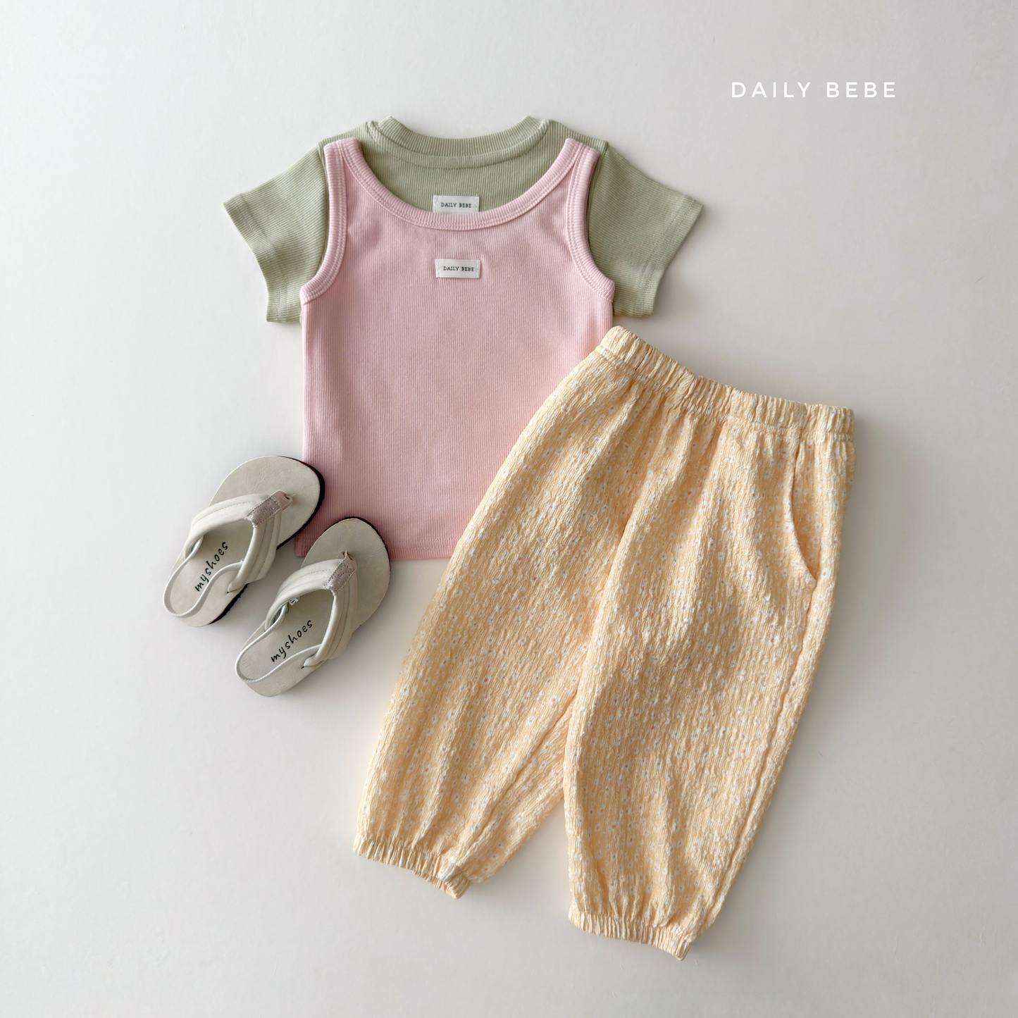 (Pre-order) Daily Bebe Summer - Kids' Daily Slim-Fit T-Shirt 데일리 반팔티 (5 Colors)