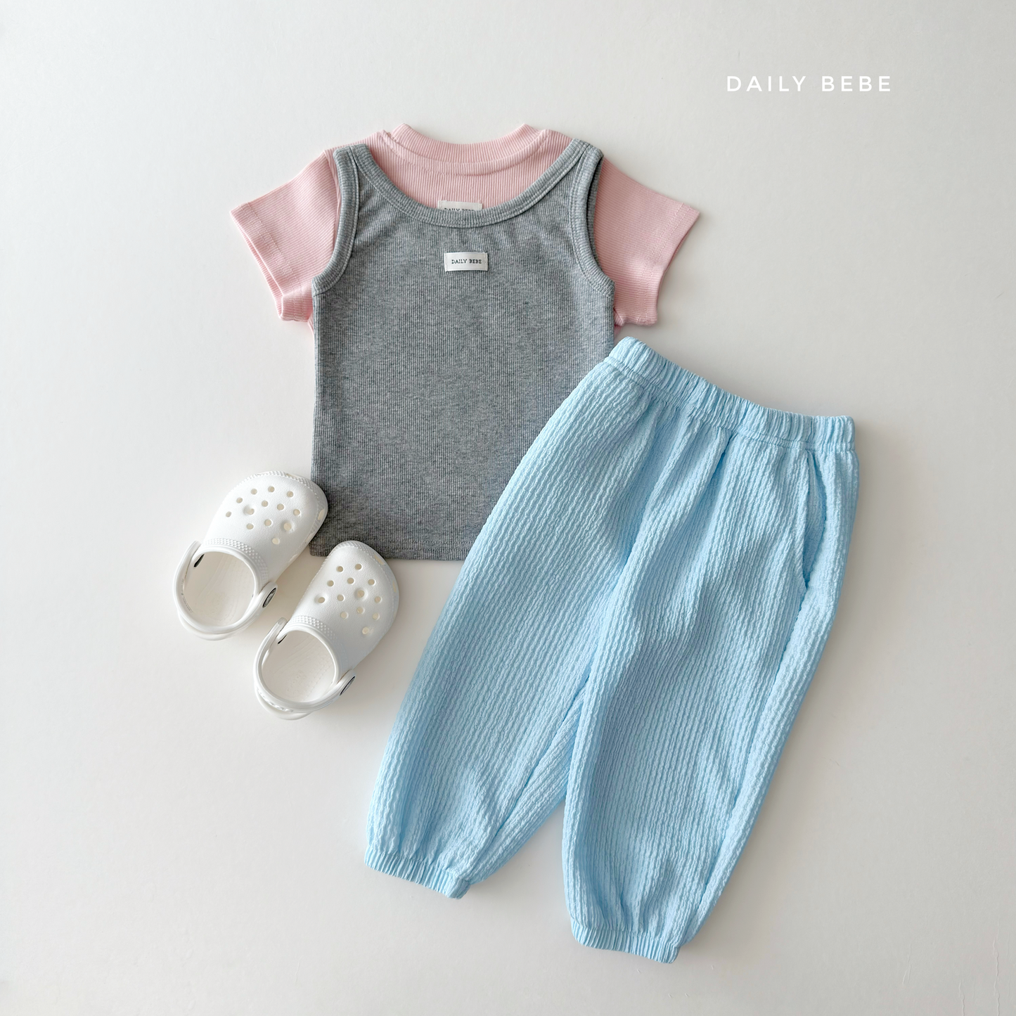 (Pre-order) Daily Bebe Summer - Kids' Daily Slim-Fit T-Shirt 데일리 반팔티 (5 Colors)