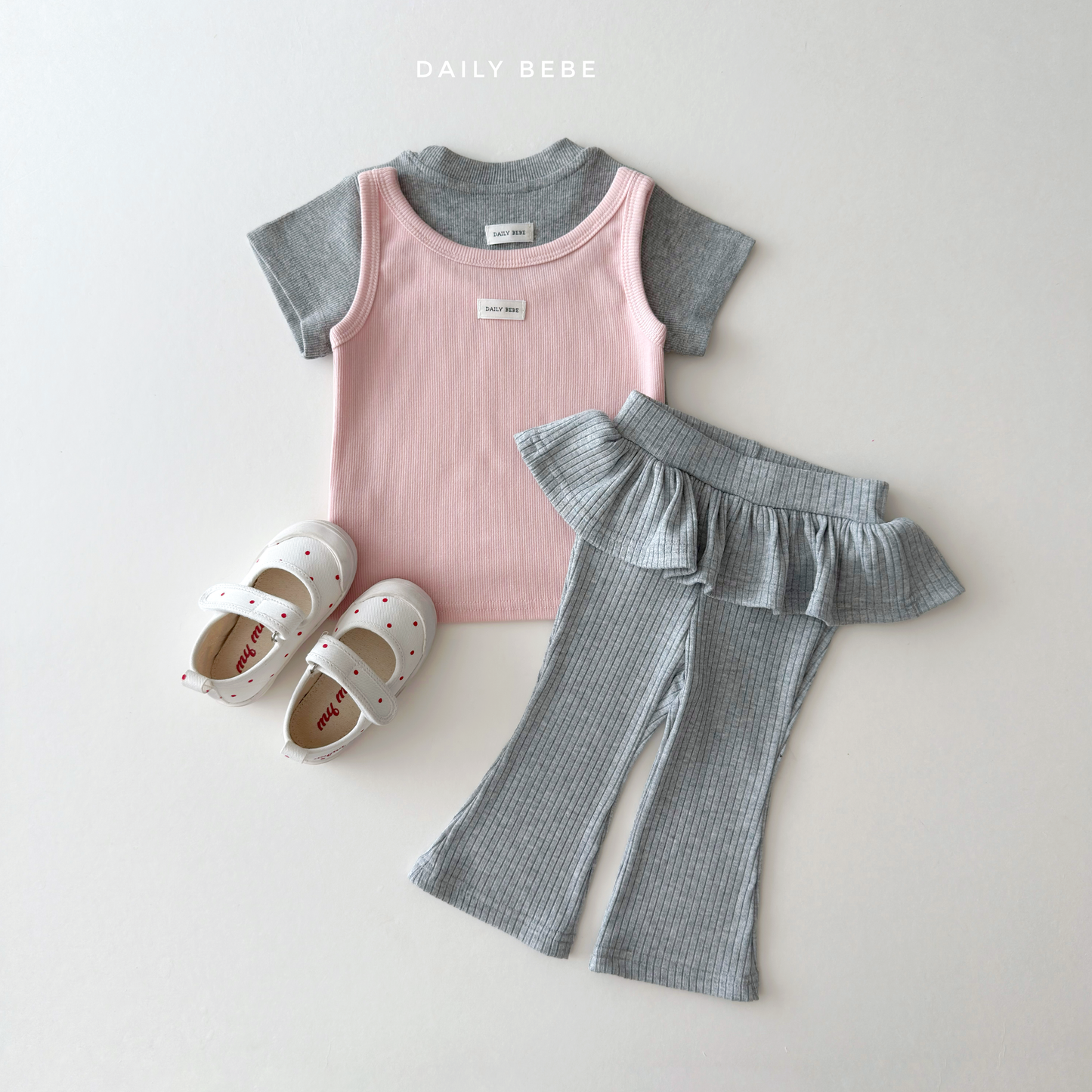 (Pre-order) Daily Bebe Summer - Kids' Soft Ribbed Tank Top 소프트 나시 (4 Colors)