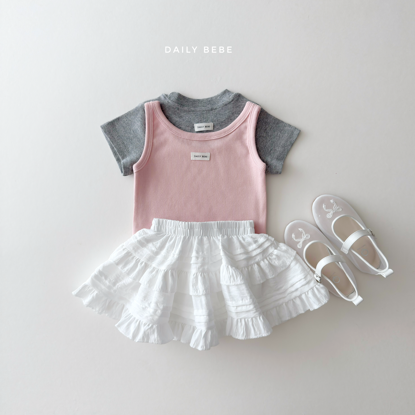 (Pre-order) Daily Bebe Summer - Kids' Soft Ribbed Tank Top 소프트 나시 (4 Colors)