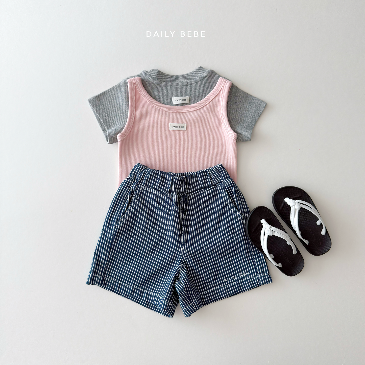 (Pre-order) Daily Bebe Summer - Kids' Daily Slim-Fit T-Shirt 데일리 반팔티 (5 Colors)