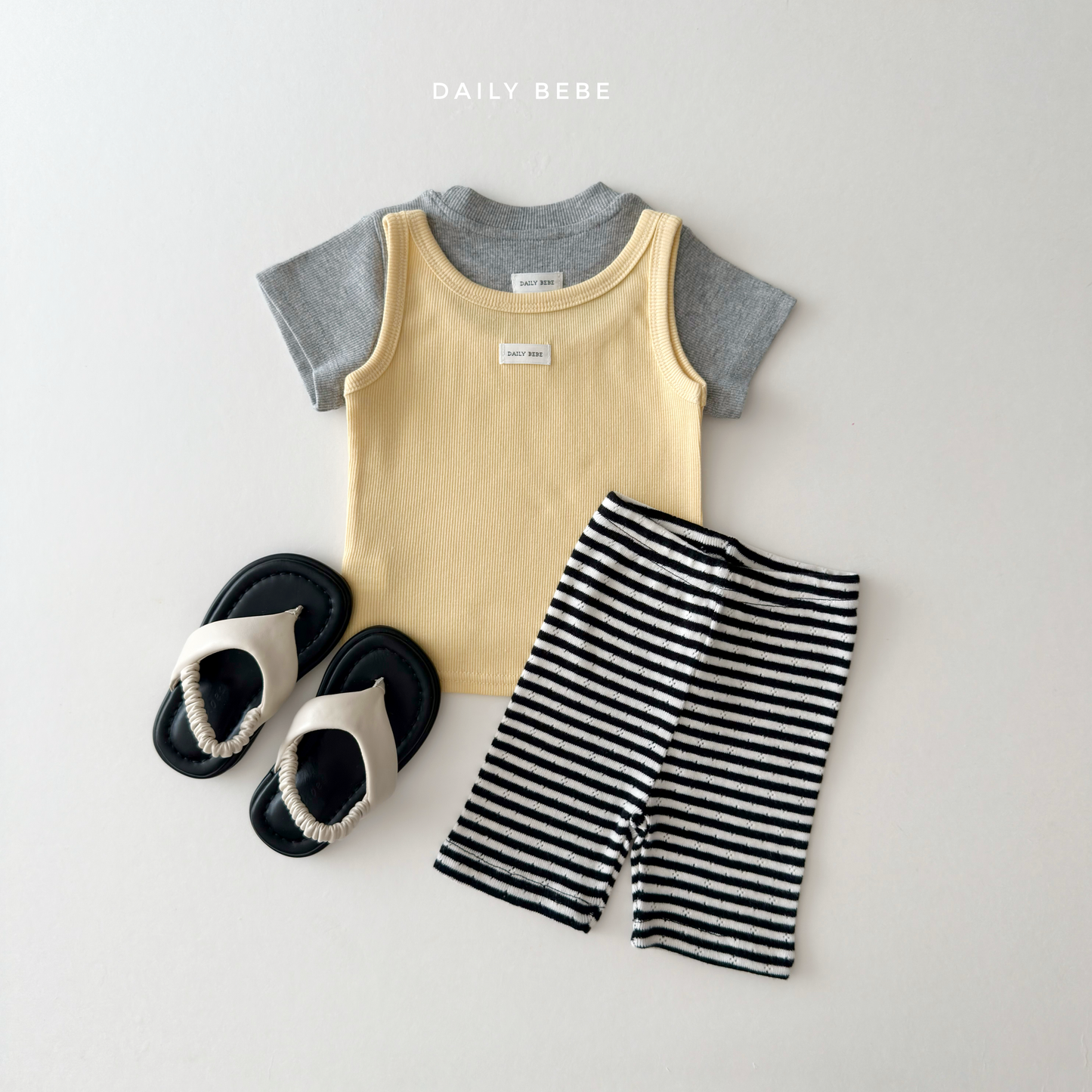 (Pre-order) Daily Bebe Summer - Kids' Daily Slim-Fit T-Shirt 데일리 반팔티 (5 Colors)