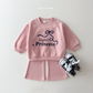 (Pre-order) Daily Bebe Fall - Kids' Princess Sweatshirt & Bootcut Pants Top & Bottom Set 프린세스부츠컷set (3 Colors)