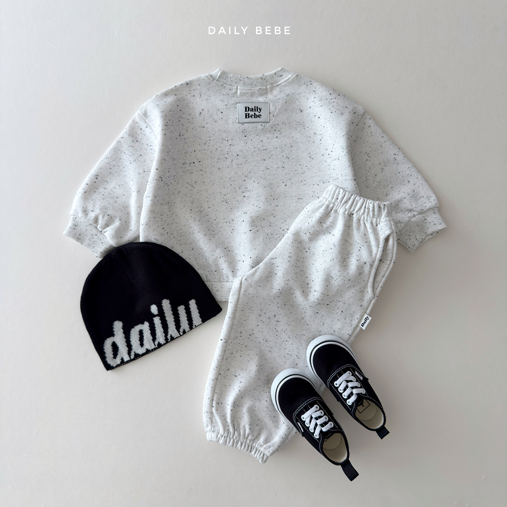 (Pre-order) Daily Bebe Fall - Kids' Cookies & Cream Speckled Top & Bottom Set 쿠앤크세트 (2 Colors)