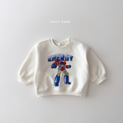 (Pre-order) Daily Bebe Fall - Kids' Energy Robot Graphic Sweatshirt 로봇 맨투맨 (2 Colors)