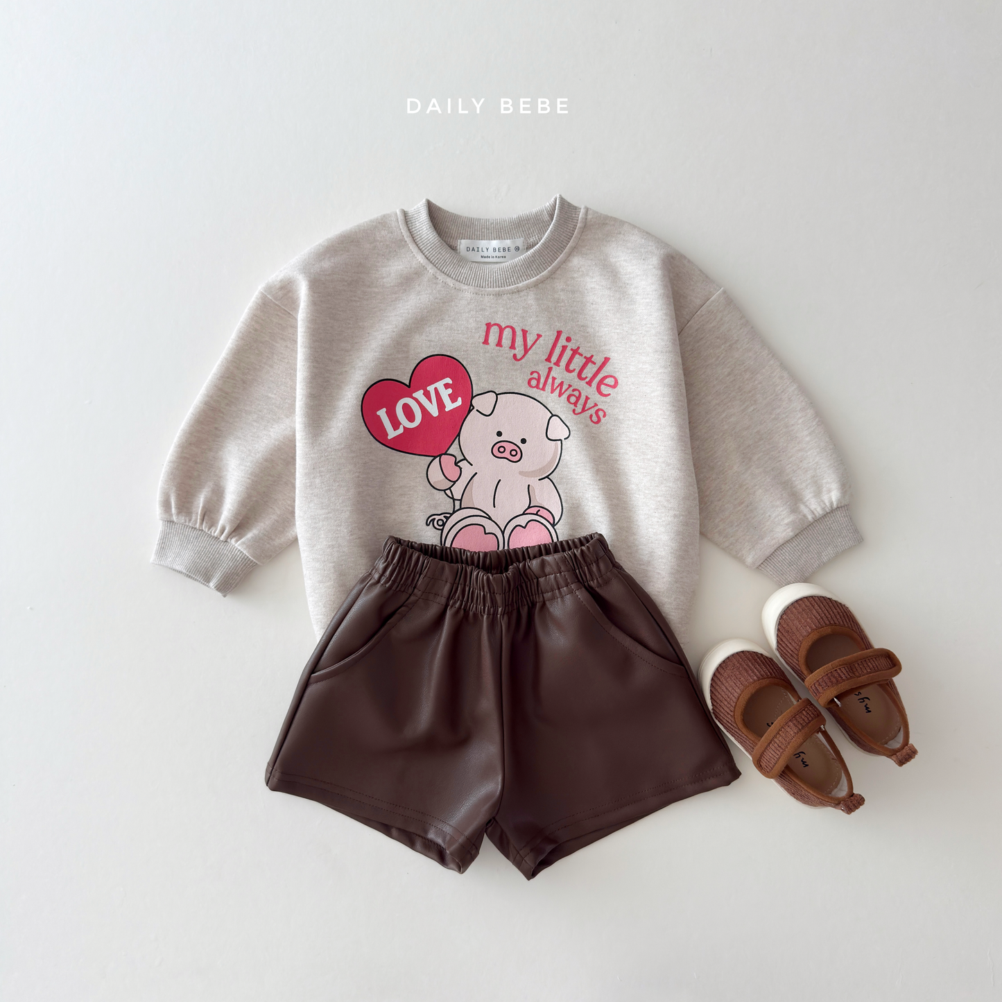 (Pre-order) Daily Bebe Fall - Kids' My Little Animal Graphic Sweatshirt 마이리틀맨투맨 (2 Colors)