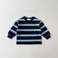 (Pre-order) Daily Bebe Fall - Kids' Striped Cotton Sweatshirt 너랑나랑 맨투맨 (2 Colors)
