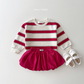 (Pre-order) Daily Bebe Fall - Kids' Striped Cotton Sweatshirt 너랑나랑 맨투맨 (2 Colors)
