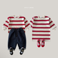 (Pre-order) Daily Bebe Fall - Kids' Striped Cotton T-Shirt Dress 너랑나랑 원피스 (2 Colors)