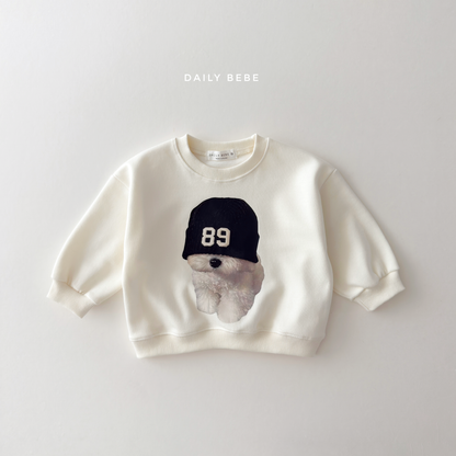 (Pre-order) Daily Bebe Fall - Kids' Beanie Bichon Sweatshirt 비숑 맨투맨 (2 Colors)