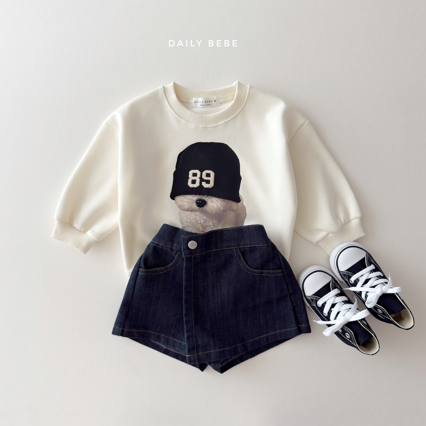 (Pre-order) Daily Bebe Fall - Kids' Beanie Bichon Sweatshirt 비숑 맨투맨 (2 Colors)