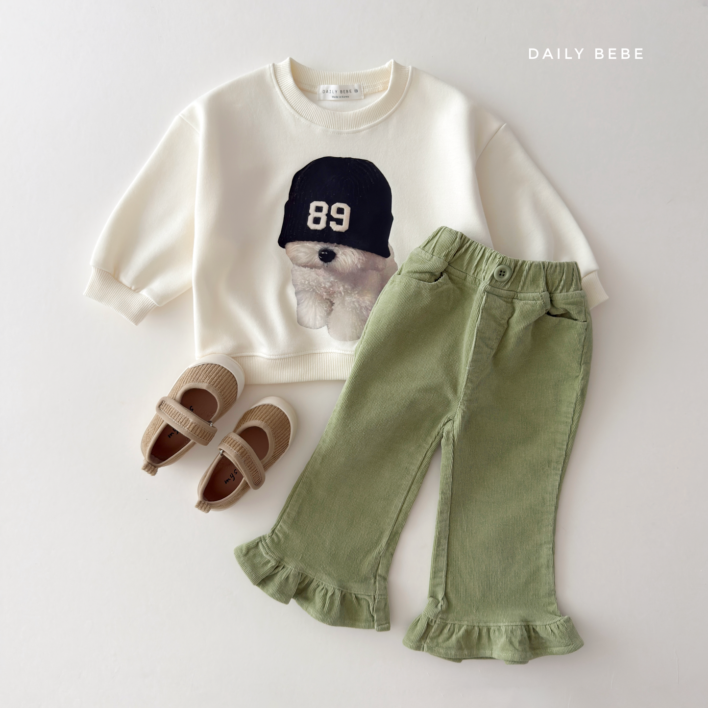 (Pre-order) Daily Bebe Fall - Kids' Beanie Bichon Sweatshirt 비숑 맨투맨 (2 Colors)