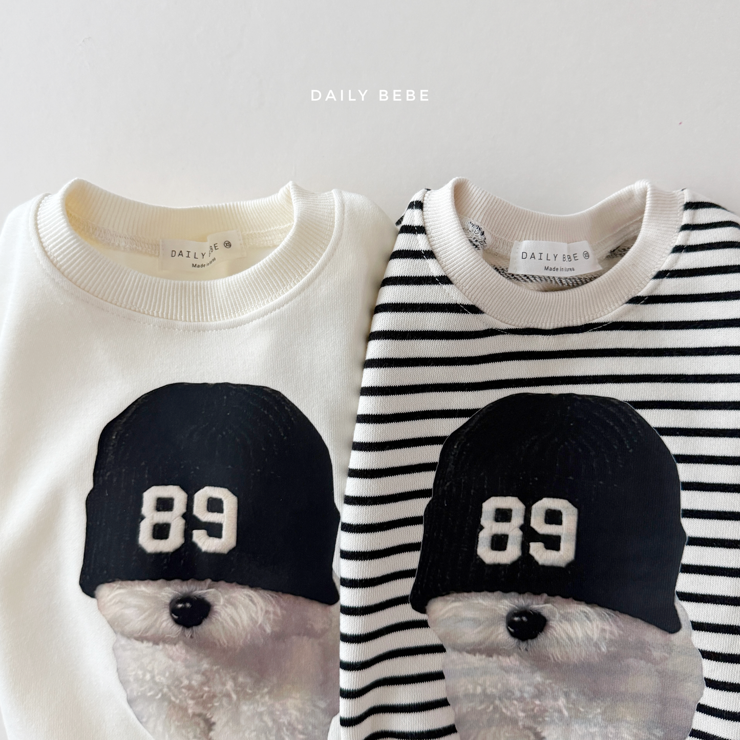 (Pre-order) Daily Bebe Fall - Kids' Beanie Bichon Sweatshirt 비숑 맨투맨 (2 Colors)