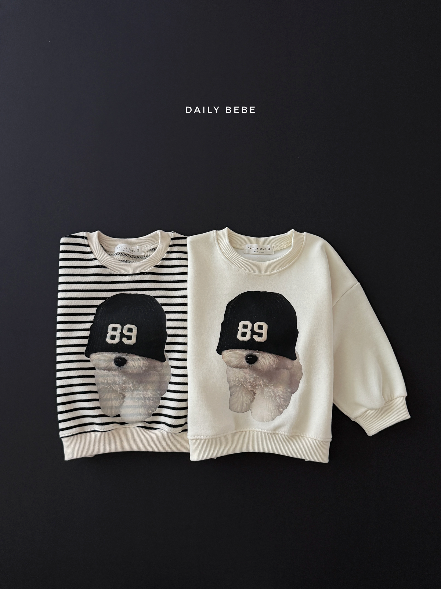 (Pre-order) Daily Bebe Fall - Kids' Beanie Bichon Sweatshirt 비숑 맨투맨 (2 Colors)