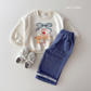 (Pre-order) Daily Bebe Fall - Kids' Sweet Cake Bear & Bunny Graphic Sweatshirt 케이크맨투맨 (2 Colors)
