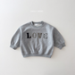 (Pre-order) Daily Bebe Fall - Kids' Multi-Pattern LOVE Patch Sweatshirt 러브 패치 맨투맨 (2 Colors)