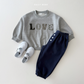 (Pre-order) Daily Bebe Fall - Kids' Multi-Pattern LOVE Patch Sweatshirt 러브 패치 맨투맨 (2 Colors)