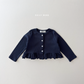 (Pre-order) Daily Bebe Fall - Kids' Ribbed Heart Button Ruffle Cardigan 색종이 가디건 (2 Colors)