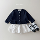 (Pre-order) Daily Bebe Fall - Kids' Ribbed Heart Button Ruffle Cardigan 색종이 가디건 (2 Colors)
