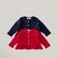 (Pre-order) Daily Bebe Fall - Kids' Ribbed Heart Button Ruffle Cardigan 색종이 가디건 (2 Colors)