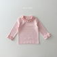 (Pre-order) Daily Bebe Fall - Kids' Ruffle Collar & Cuff Long-Sleeve Tee 샤르르T (2 Colors)