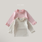 (Pre-order) Daily Bebe Fall - Kids' Ruffle Collar & Cuff Long-Sleeve Tee 샤르르T (2 Colors)