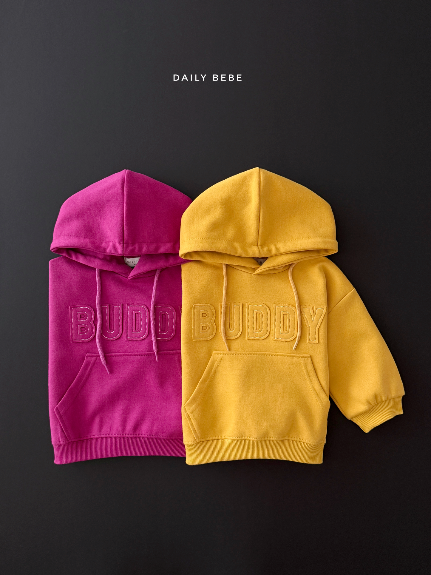 (Pre-order) Daily Bebe Fall - Kids' BUDDY Embossed Patch Hoodie 버디 후드 (2 Colors)