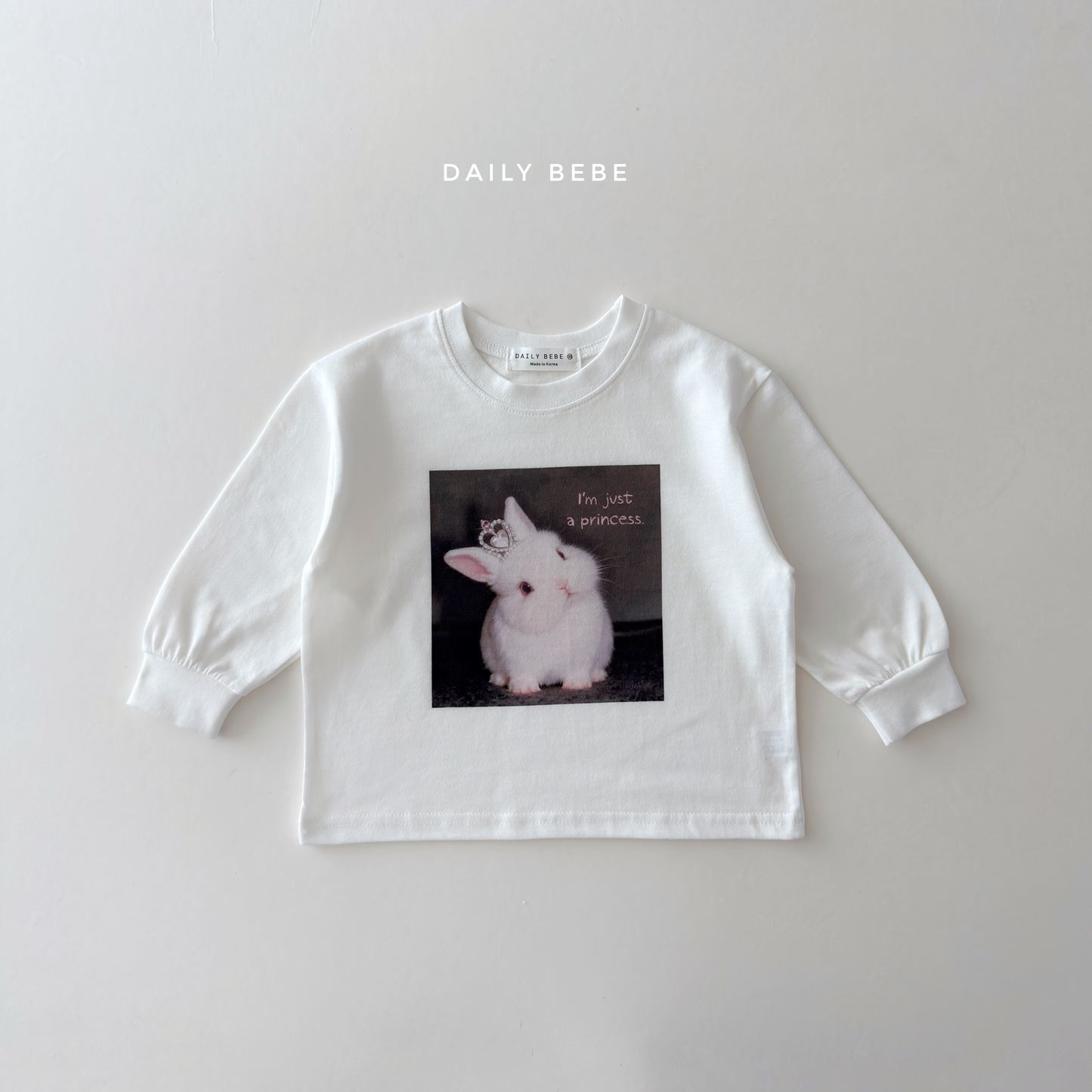 (Pre-order) Daily Bebe Fall - Kids' Funny Pet Photo Print Long-Sleeve Tee 다준비했어T (6 Colors)
