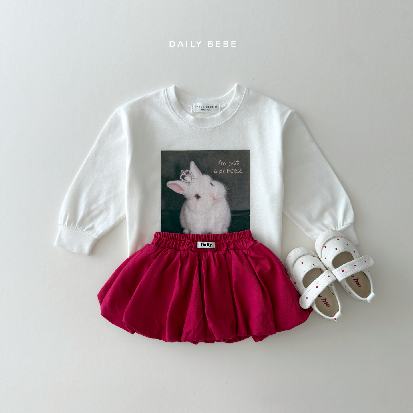 (Pre-order) Daily Bebe Fall - Kids' Funny Pet Photo Print Long-Sleeve Tee 다준비했어T (6 Colors)