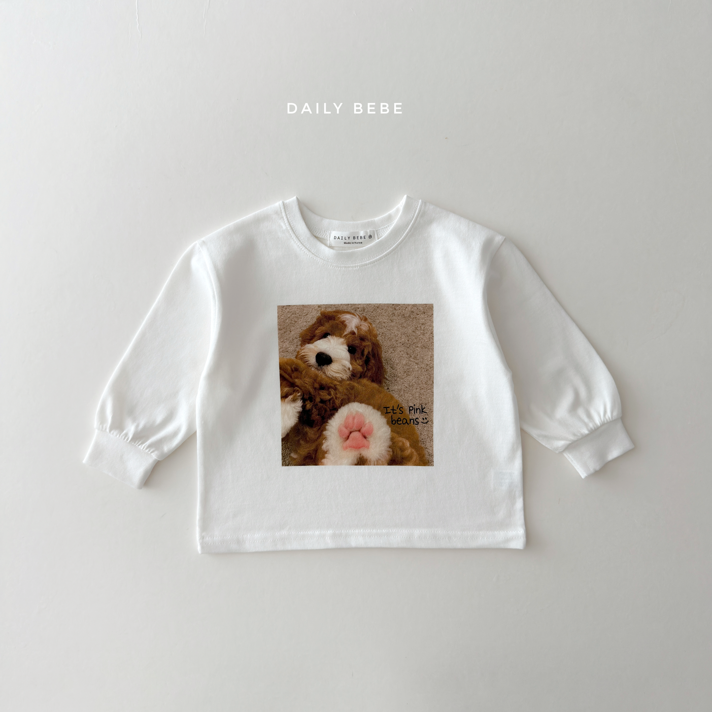 (Pre-order) Daily Bebe Fall - Kids' Funny Pet Photo Print Long-Sleeve Tee 다준비했어T (6 Colors)